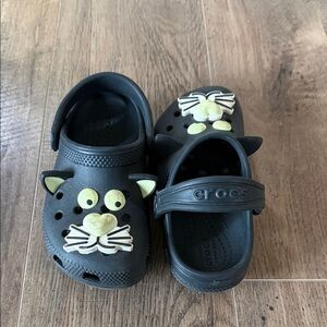 Crocs Kids' Black Cat Clog Shoes